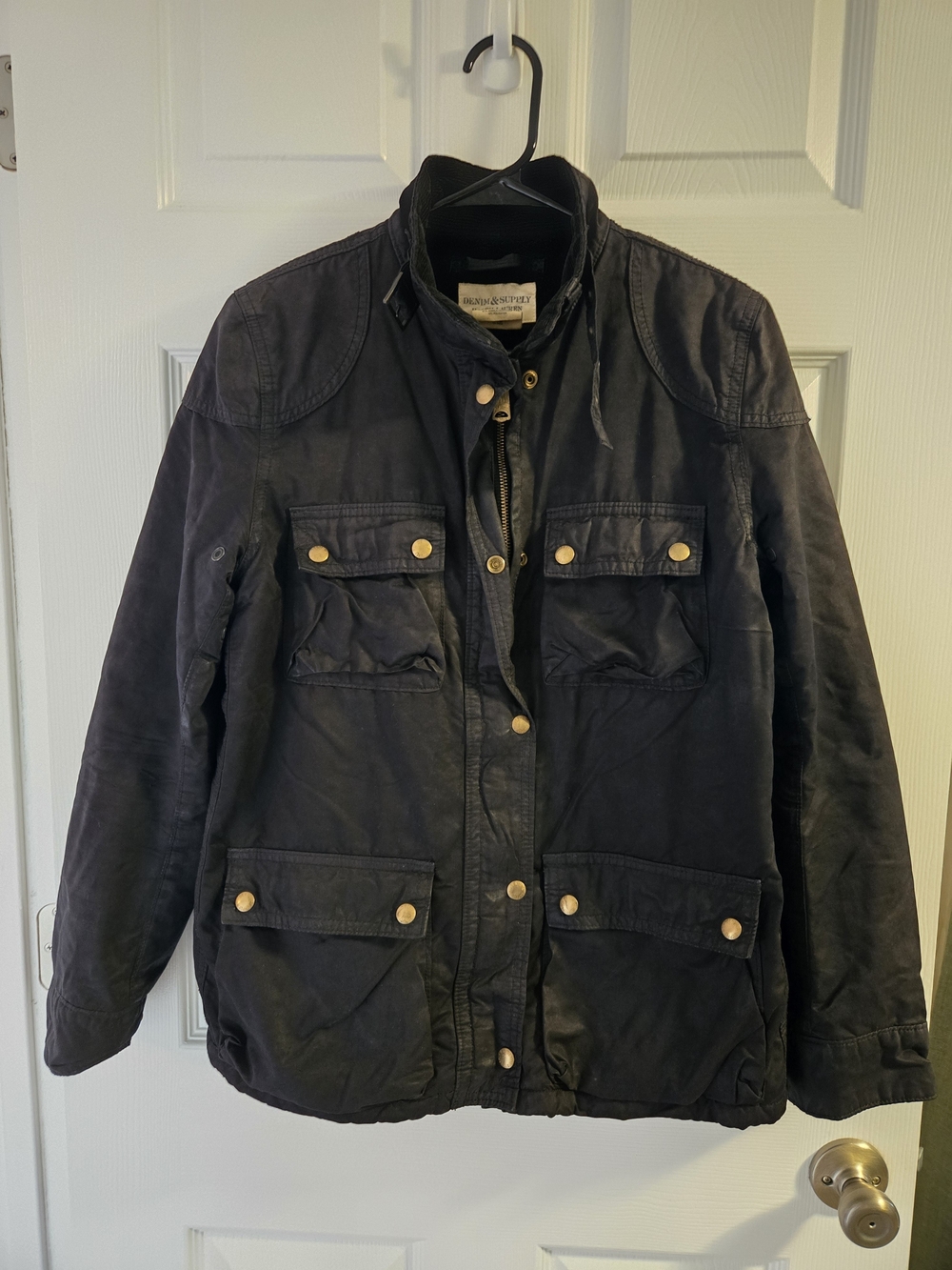 Denim & Supply Ralph Lauren Black Military Field Jacket Vintage Utility Large